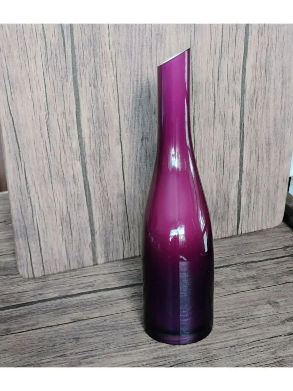 Vintage IKEA Okkso Vase, Hand-Blown Purple Cased Glass Scandinavian Design 11